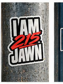 Stacked I AM 215 JAWN street sticker